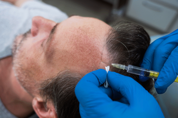 Man receiving PRP skin treatment